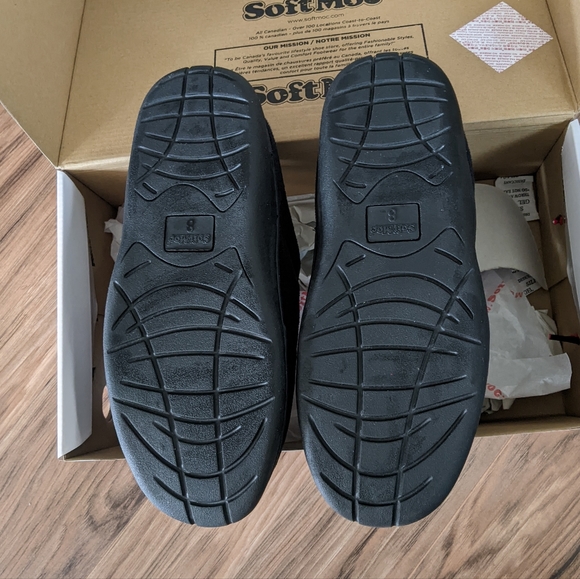 SoftMoc Mens Black Slip On Loafers Slides - Picture 6 of 8